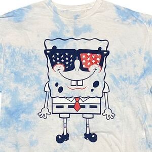 Spongebob‎ Squarepants Tie Dye USA Stars Clouds